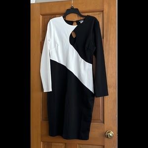 Long sleeved dress - polyester . NEVER WORN